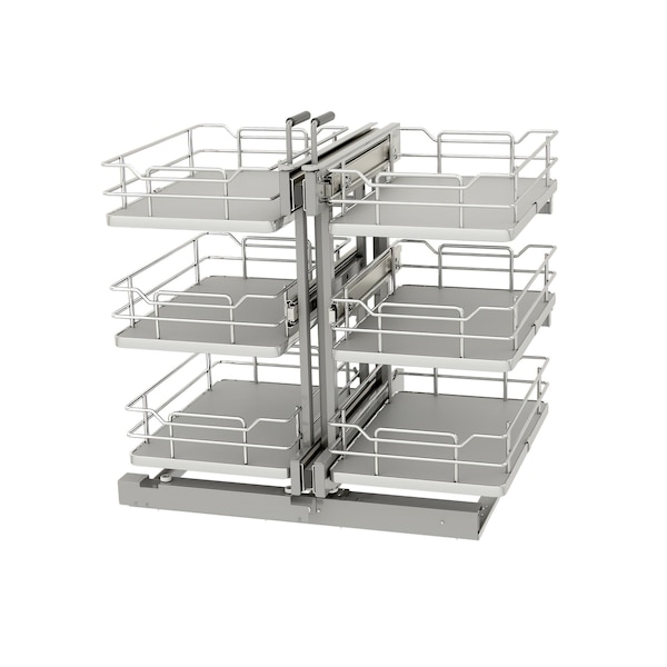 Rev-A-Shelf Steel, Gray, 26.4 in W, 26.5 in H, 20.4 in L, Gray 53PSPE3-15SC-GR - main